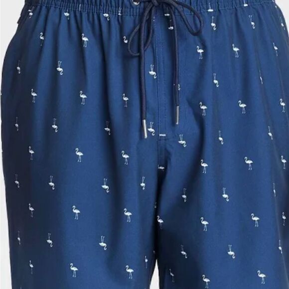 Goodfellow & Co 7" Mini Flamingo Swim Shorts UPF 50+ Navy NWT Size XL - Picture 13 of 15